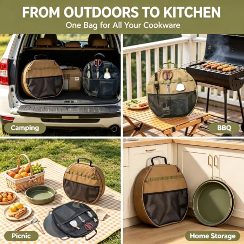 Round Bakeware Storage Bag with Tool Pockets, Waterproof - Image 4