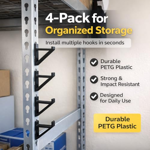 Garage Storage Utility Hooks (4-Pack) – Keyhole Shelving - Image 6