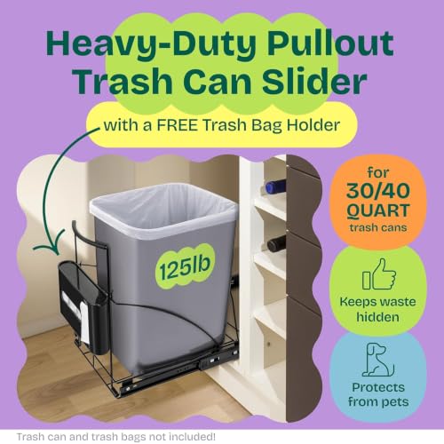 Under Sink Organizer Cabinet Trash-Can：Pull Out Kitchen - Image 3