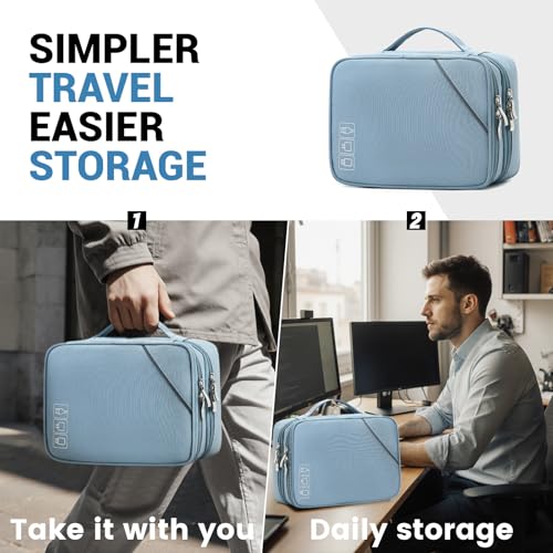 Lanola Electronic Organizer Travel Double Layer Cable Organizer - Image 8