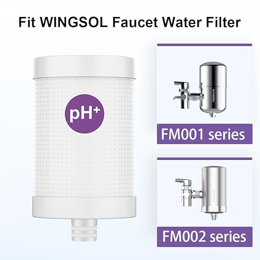 WINGSOL Faucet Water Filter Replacement, Improve Taste, Multi-Stage Filtration, Fit Municipal Water, Faucet Water Filtration System Replacement, Compatible with WS-FM001-PC /-CRM /-PAC /-5in1