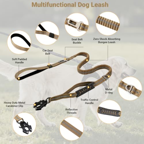 Tactical Bungee Dog Leash with 2 Padded Handles,Shock | Pet Essentials - Image 8