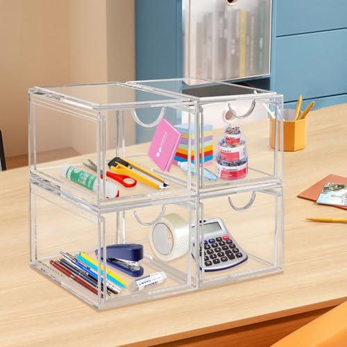 AMEITECH 2 Pack Clear Stackable Storage Drawer, Bath | All Products - Image 7