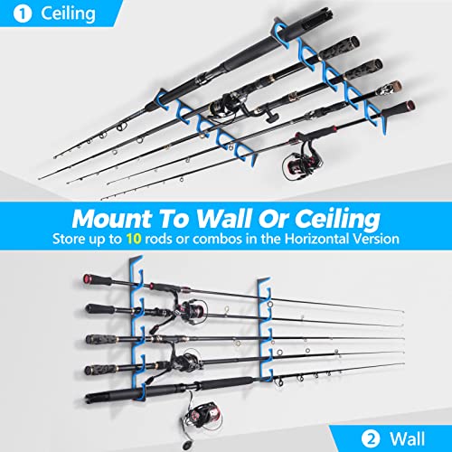 PLUSINNO H5 Horizontal Fishing Rod/Pole Holders | Garage Storage - Image 6