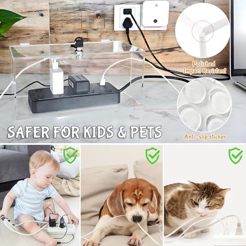 2PC Cable Management Box with Lock,Acrylic - Image 6