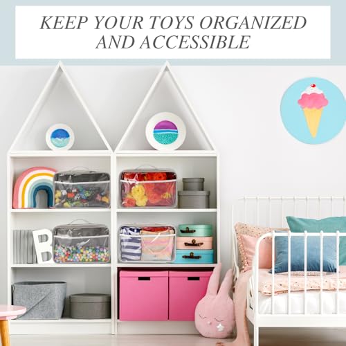 Abbylike 6 Pack Toy Storage Bags, Clear Building Block Organizer - Image 6