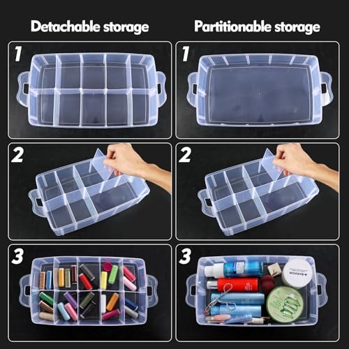 Plastic Storage Container Box with 30 Adjustable Compartments - Image 5