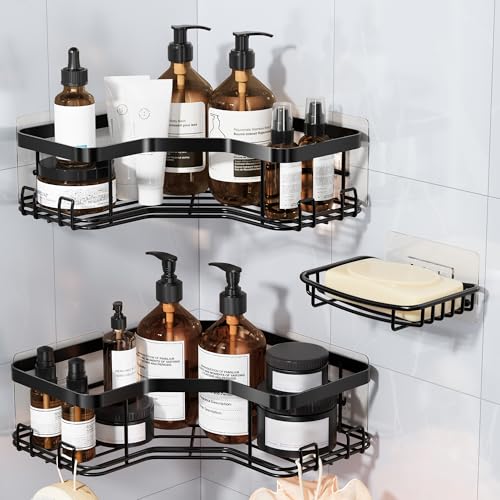 MAXIFFE 3 Pack Corner Shower Caddy with Soap Holder, | All Products - Image 2