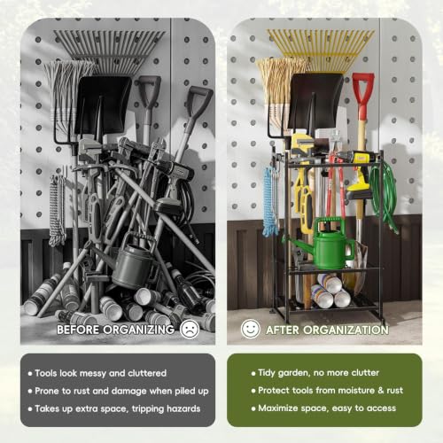 Garden Tool Organizer with Leveling Feet, Yard Tool Tower - Image 8