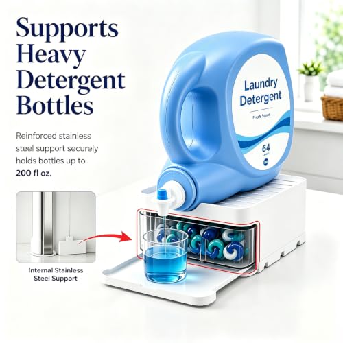 Laundry Detergent Holder with Pod Storage Drawer & Drip - Image 7