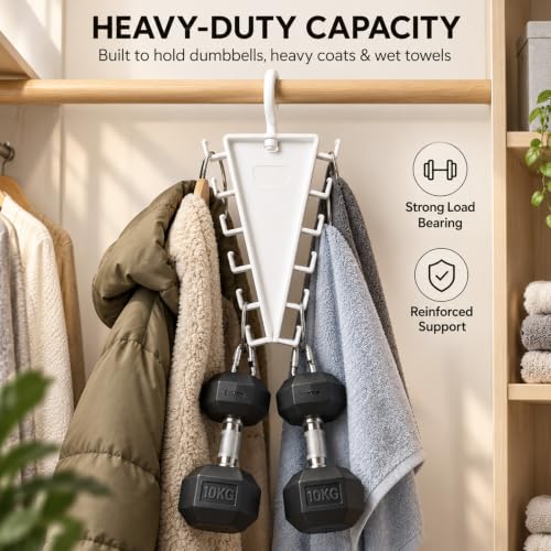 3Pcs V-Shaped Hanger Organizer, 12 Hooks Rotating Closet Hangers - Image 4