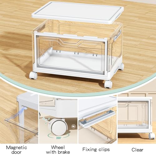 Kmiectse Clear Storage Bins with Lids - 4 Tier 23qt Plastic - Image 4