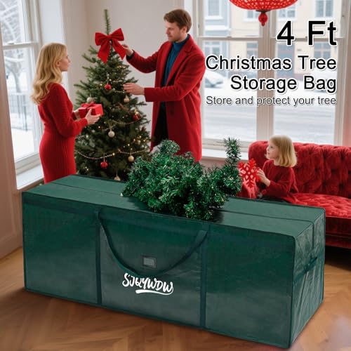Small Christmas Tree Storage Bag 4ft for Short Trees - Green - Image 5