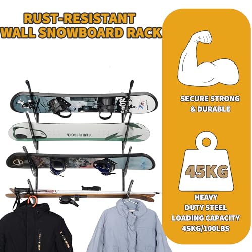 Snowboard Wall Racks, Adjustable Storage Rack for Ski - Image 5