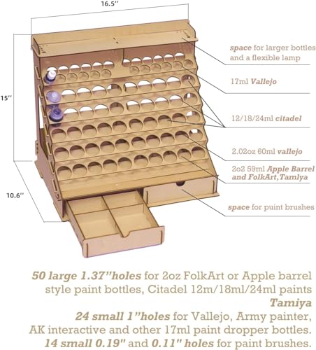 Craft Paint Storage-Modular Paint Organizer - Holds 74 Bottles - Image 4