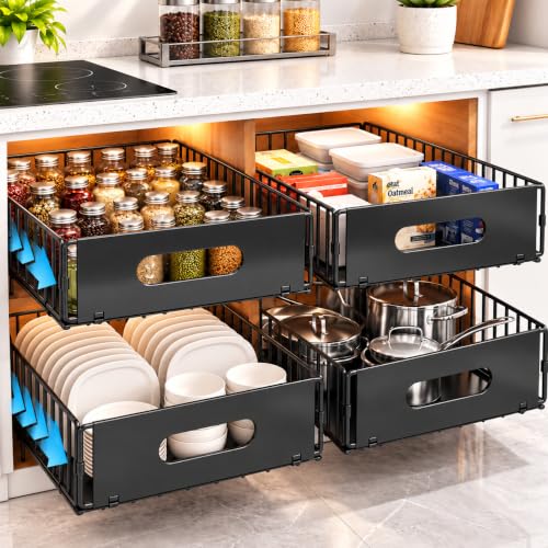 2 Pack Pull Out Cabinet Organizer,Heavy Duty 12"W x 17"D - Image 2