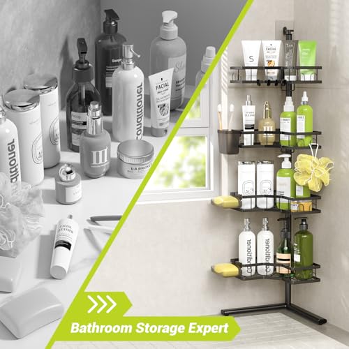 Standing Corner Shower Caddy - 4-Tier Rustproof Adjustable Shower - Image 4