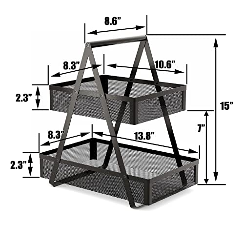 EKNITEY Snack Organizer for Countertop - 2 Tier Metal Snack - Image 4