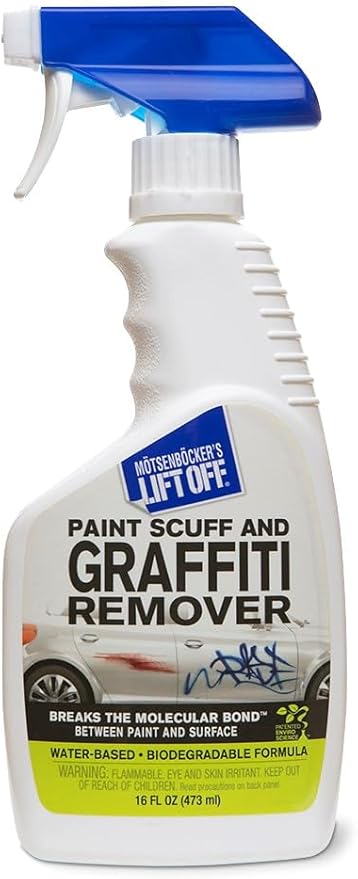Motsenbocker's Lift Off 45406 Paint Scuff and Graffiti Remover – Easily Removes Paint Scuffs, Spray Paint, and Acrylic from Cars, Trucks, Boats, RVs & More – 16 fl oz