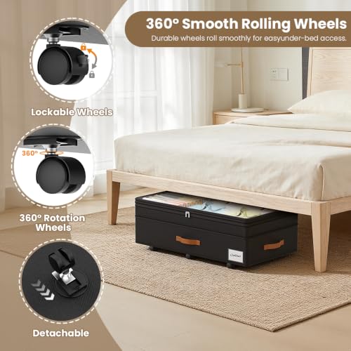 Adjustable Under Bed Storage with Wheels for Clothes - Image 5