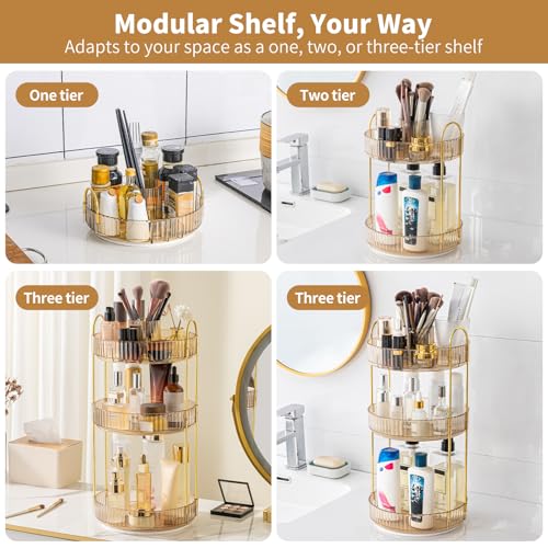 360° Rotating Makeup Organizer, Upgraded 3 Tier Skincare Perfume - Image 7