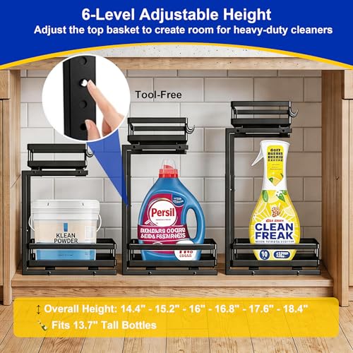 2-Tier Metal L-Shaped Pull-Out Under Sink Organizer, | All Products - Image 5