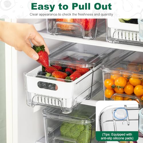 Antimbee Pull-Out Fridge Organizer Bins, 4-Pack - Image 4