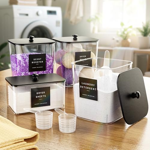 Moforoco 3 Pcs Laundry Pods Container, Clear Laundry Room - Image 3