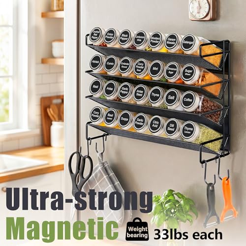 Spice Rack Organizer for Cabinet with 28 Spice Jars, 386 Labels - Image 7