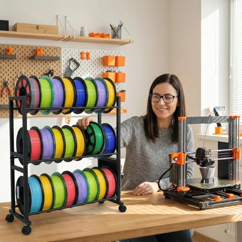 3D Printer Filament Storage Rack with Wheels,3 Tier Spool Holder - Image 8