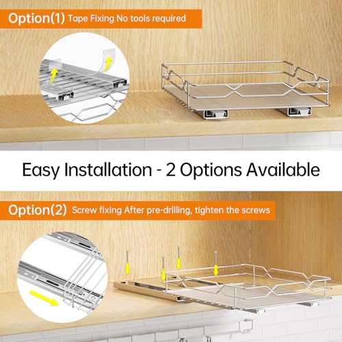 Pull Out Spice Rack Organizer for Cabinet, Chrome - Image 6