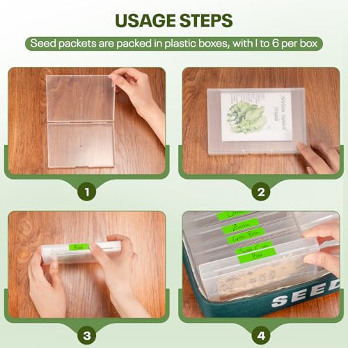22 Slots Seed Storage Organizer Box, Green - Image 6