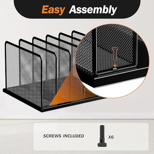 Kuntine.B Desk File Organizer Upright Mesh Desktop Organizer File - Image 4