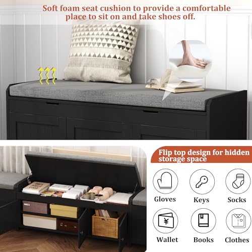 HOMEFORT 41.3" Shoe Bench with Lift Top Storage, Entryway - Image 5