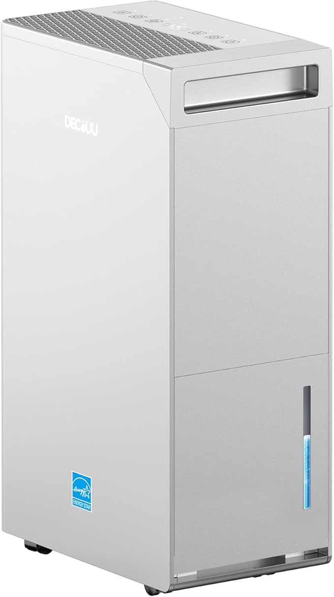5000 Sq.Ft Energy Star Most Efficient 2024 Dehumidifier,DECIUU Max 100 Pint Dehumidifier for Basement with Drain Hose,Intelligent Humidity Control for Home Bathroom Garage Bedroom