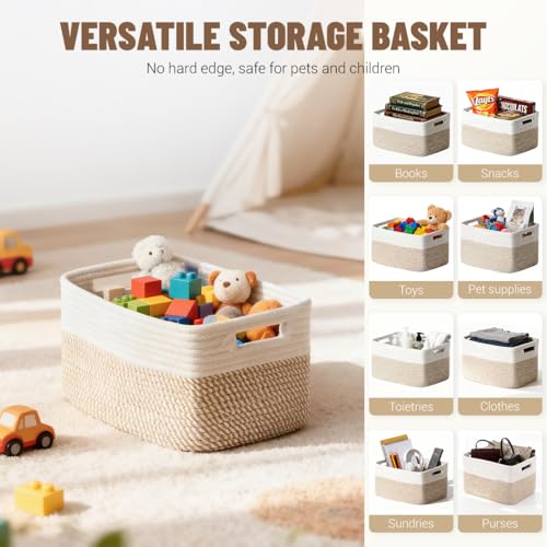 5 Pack Woven Storage Baskets, Decorative Storage Bin | Home Organizati - Image 6