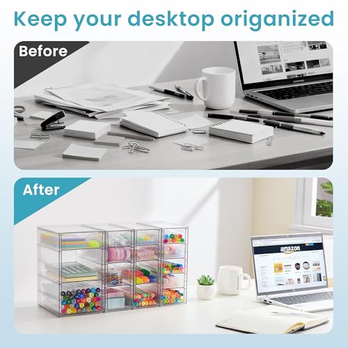 Vtopmart 4 Set Acrylic Desk Organizer with 16 Drawer | All Products - Image 4