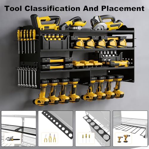 oviitech Large Power Tool Organizer Wall Mount Black - Image 5