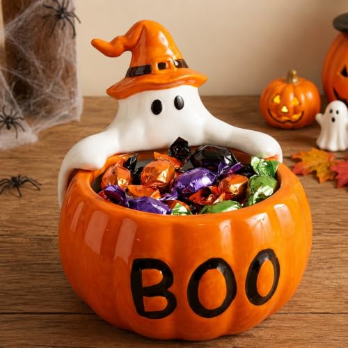 1 Pcs Halloween Candy Bowl Holder, Boo Pumpkin Ghost - Image 2