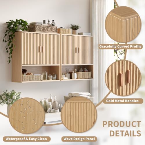 Bathroom Fluted Wall Cabinet, 23.6"W Medicine Cabinet - Image 7