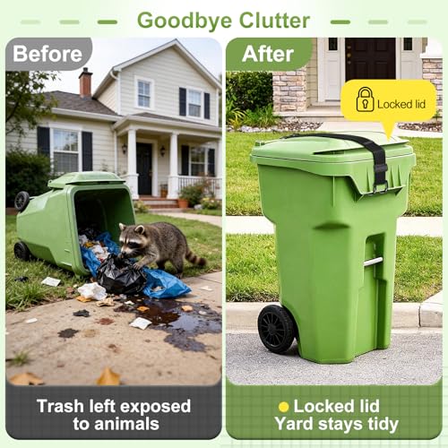 Claw Trash Can Lid Lock Strap for Raccoons & Animals, Outdoor - Image 5