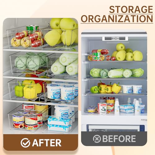 Clear Fridge Organizer, Refrigerator Organizer Bins with Handle - Image 5