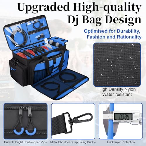 Large Dj Cable Bag with Detachable Dividers, Bottom Pad - Image 6