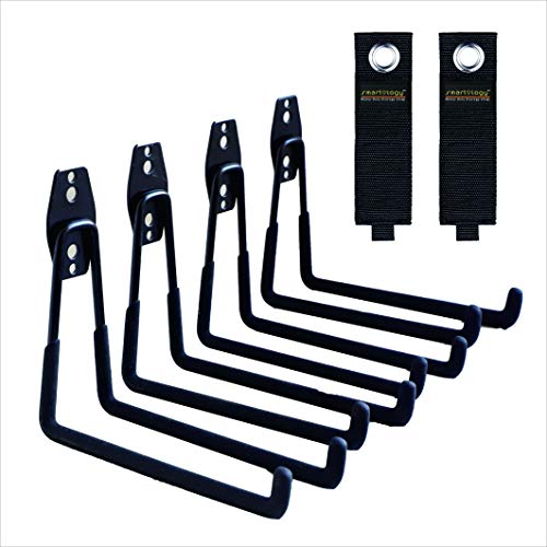 Garage Hooks, 4 Pack Wall Mount Storage Hanger with 2 - Image 2