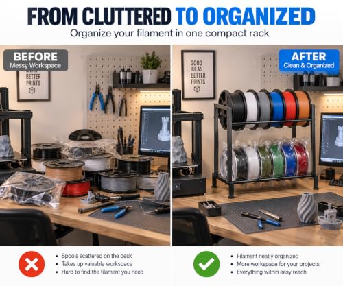 3D Printer Filament Holder Rack, 2-Tier Metal Desktop - Image 7
