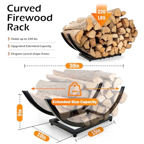Curved Firewood Rack Holder Outdoor: 30 Inch Heavy-Duty - Image 4