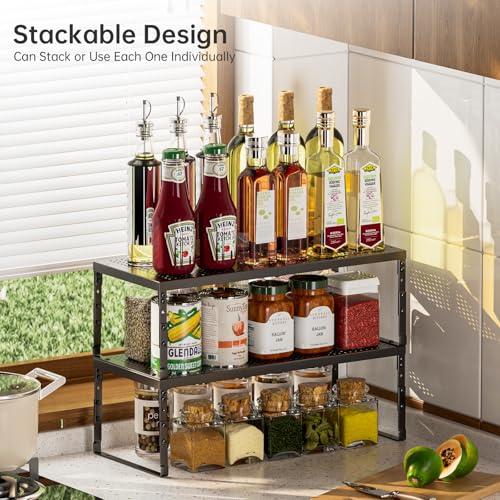 Expandable Adjustable Cabinet Shelf Organizer - Stackable - Image 7