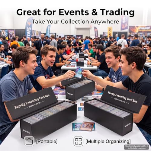 5 Pack Trading Card Storage Box with Magnetic Flip-Top Lid - Image 7