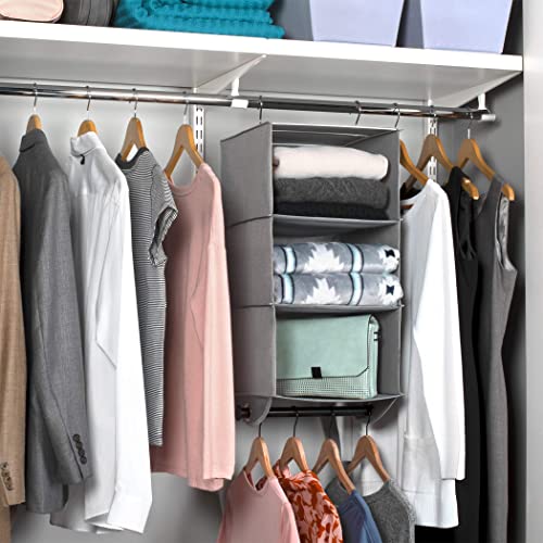 HOLDN’ STORAGE Hanging Closet Organizer with Garment Rod, 3-Shelf - Image 3