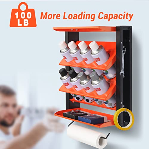 Spray Can Holder, Wall Mount Paint Bottle Organizer 8 Holes & 2 - Image 5